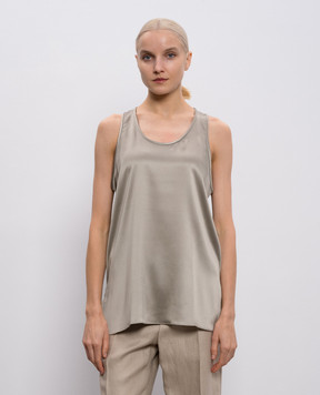 Brunello Cucinelli Khaki silk top M0C59DZ300