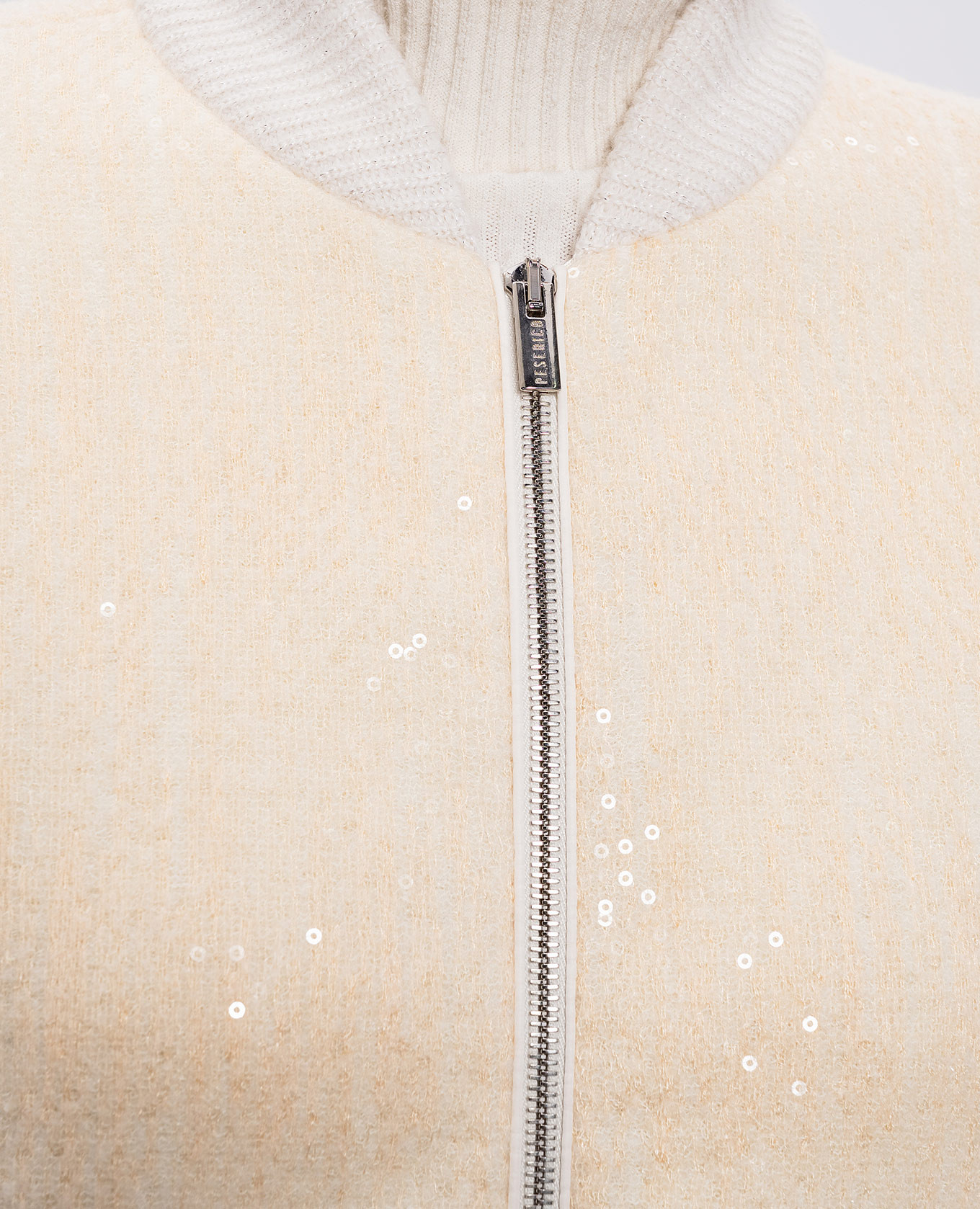 Beige wool, silk and cashmere bomber jacket Peserico 5