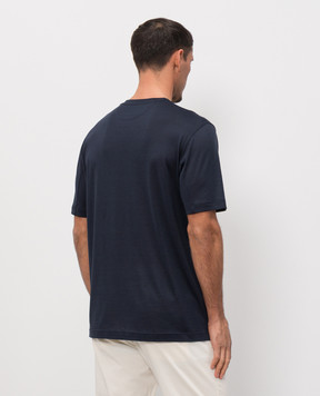 Castangia dal 1850 Blue silk t-shirt PDA12S26