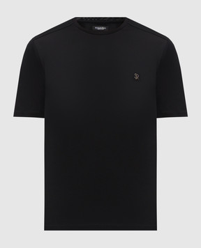 Stefano Ricci Black T-shirt with monogram logo MNH6105140TE0001