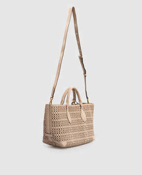 Gianni Chiarini Beige suede Mashup tote bag with perforations BS11836CMLSR