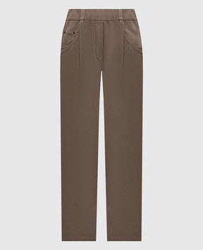 Brunello Cucinelli Brown jeans with linen ML996P5566