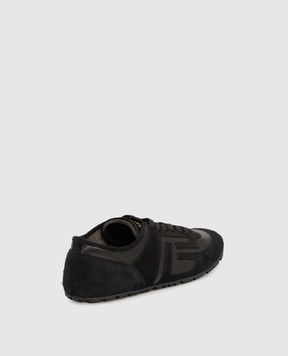 Balmain Black suede Racer sneakers with logo GM1VI410LTNA