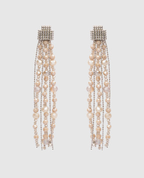 Peserico Beige earrings with chains and beads A35507C0CC780