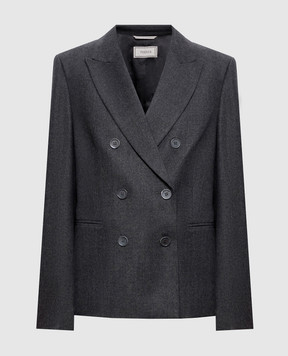 Peserico Gray double-breasted wool jacket A0140103359