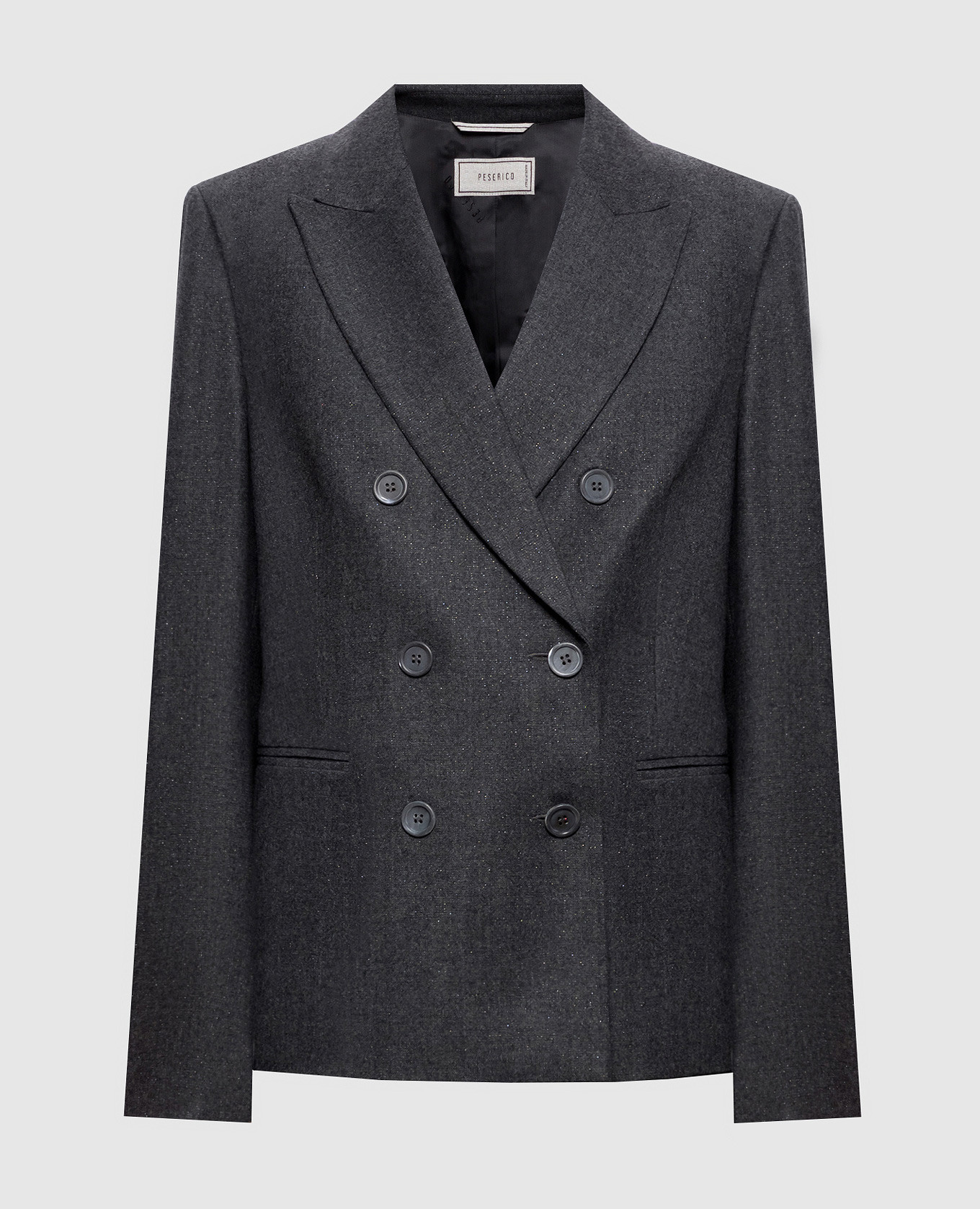 Gray double-breasted wool jacket