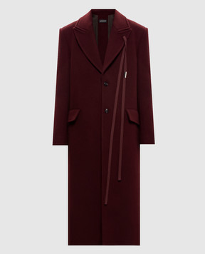 Ann Demeulemeester Aldina burgundy coat with wool B0014262FA510