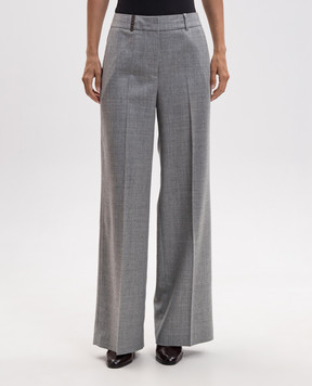 Peserico Gray wool pants with lurex A0433503359
