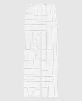 Toteme White pants with contrasting monogram embroidery 243WRB1092FB0239