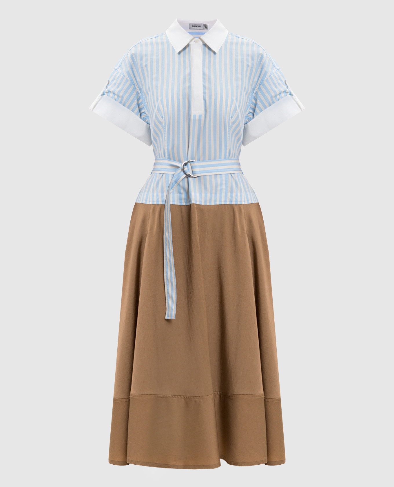 

Striped shirt dress with belt Simkhai, White