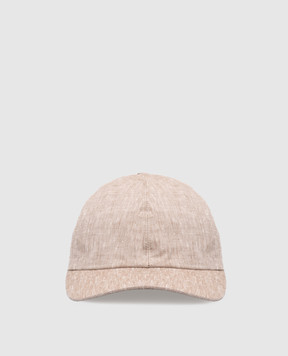 Bertolo Cashmere Beige linen cap 3012494
