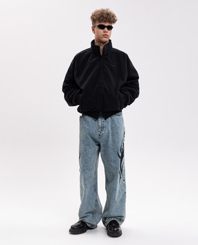 Vetements Black sports jacket with logo embroidery MH27TJ110Bm
