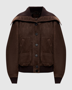 The Attico Brown suede jacket 261WCB00130LBT144AA