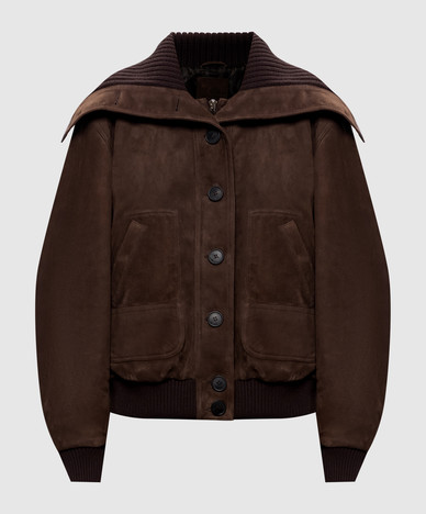 Braune Wildlederjacke