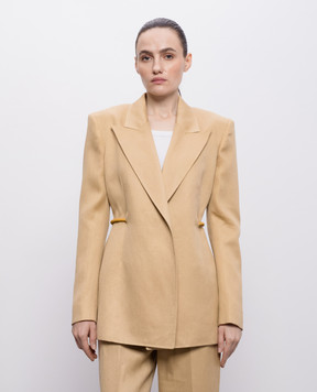 Gabriela Hearst Erona brown linen jacket 2265078ALI010