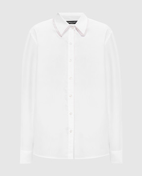 Fabiana Filippi White shirt with a monil chain CAD216F233L582