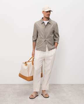 Brunello Cucinelli Ivory linen pants M243DE1710