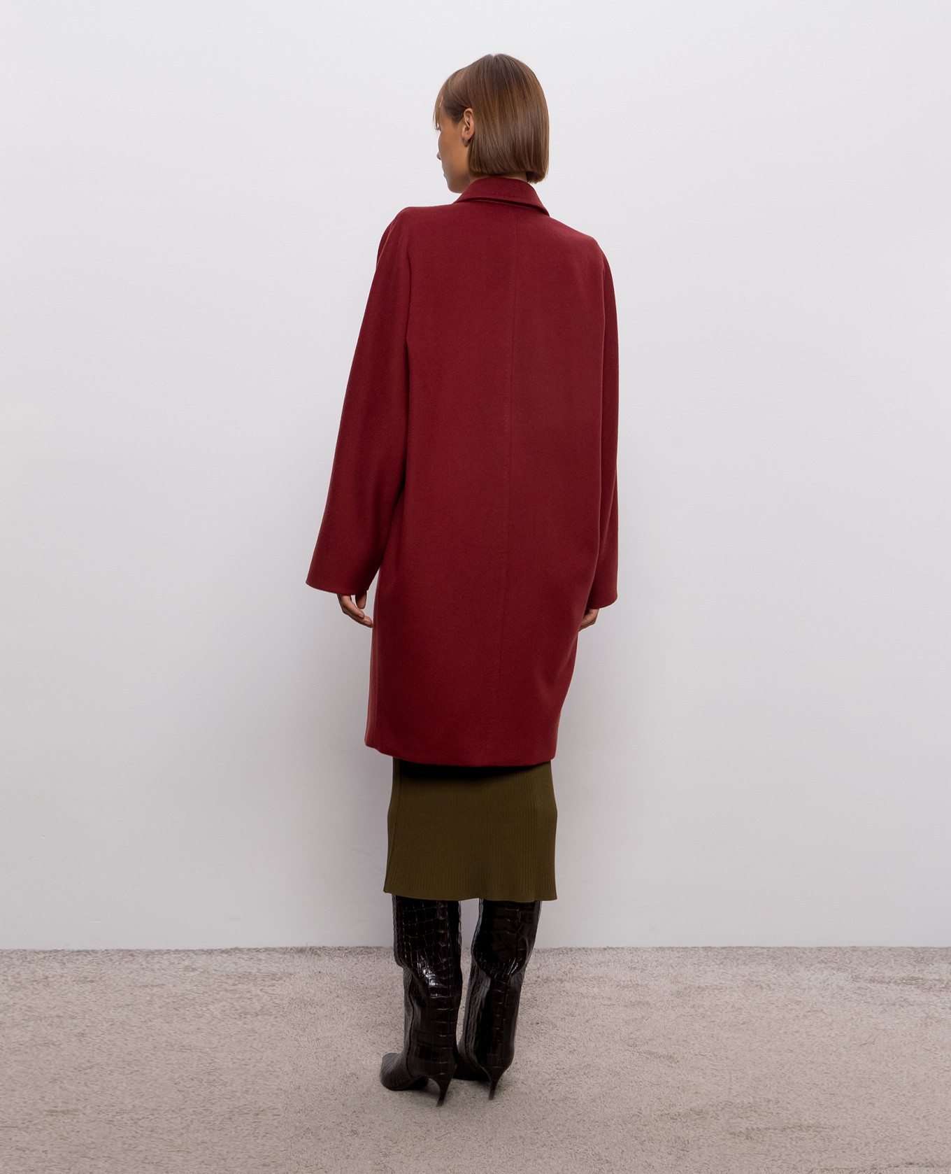 MASTRO burgundy double-breasted wool coat Max Mara 4
