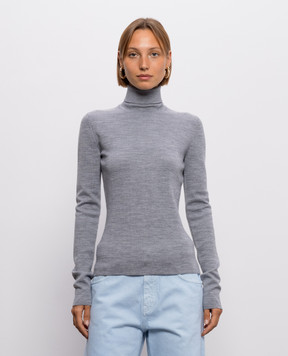 Gabriela Hearst Gray May golf shirt made of wool, cashmere and silk X009263A004