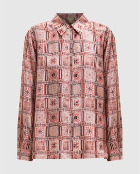 Momoni Pink Arles printed silk blouse MOSH00101MO