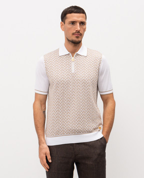 Stefano Ricci White silk polo with logo K212037P31F26193