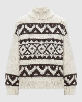 Peserico Ivory sweater with a pattern S99527F03G9243