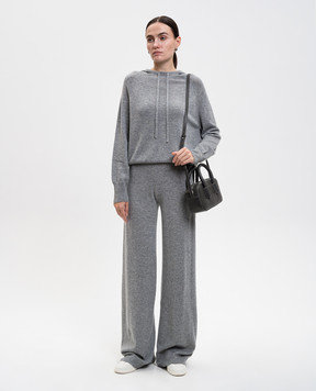 Allude Gray wool and cashmere hoodie 25517701