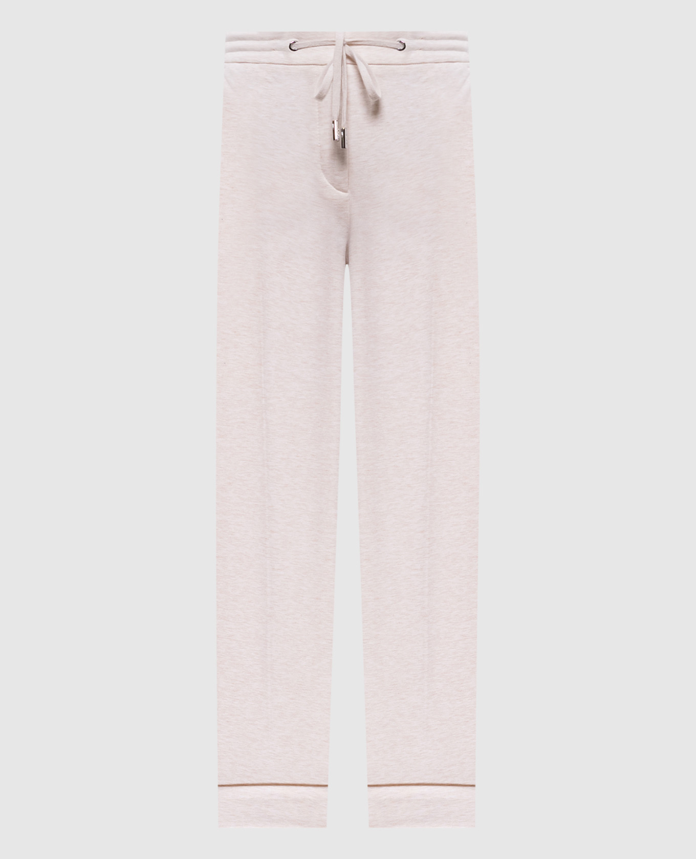 Beige melange trousers with lapels Peserico