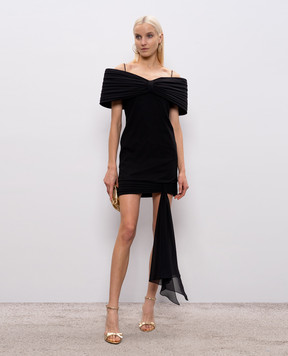 Mach&Mach Black mini dress with drapery CD511SE22