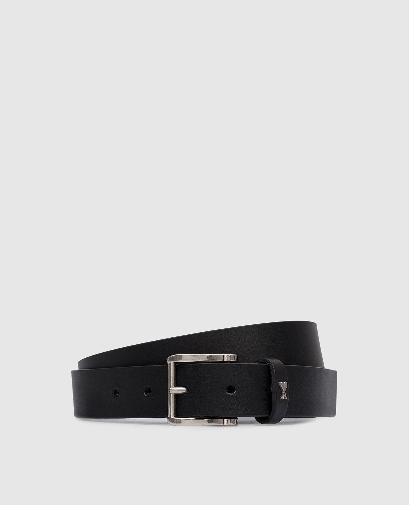 

Black leather belt with textured emblem Ami Paris