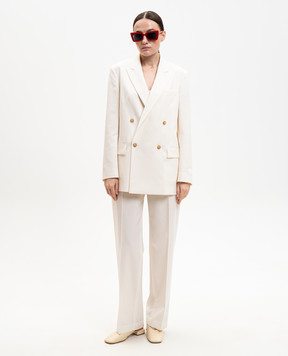 Maison Margiela MM6 Ivory wool trousers with lapels S52KA0559M35436