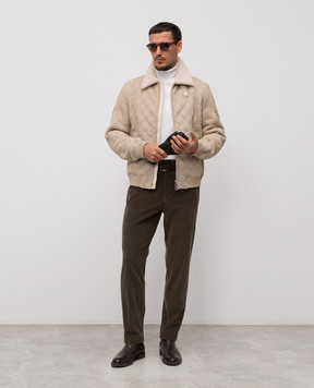 Stefano Ricci Beige quilted sheepskin coat M7J5400400LACONY
