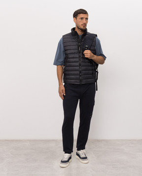 C.P. Company Blue joggers with logo patch MSP717A005086W