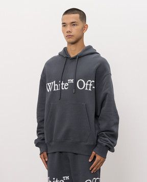 Off-White Blue hoodie with contrast logo 44MBB12NF26F009