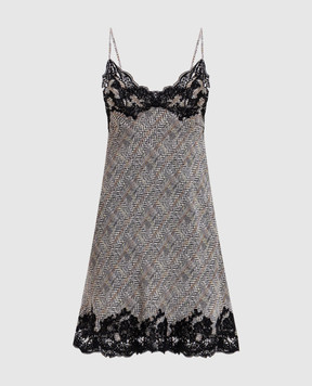Ermanno Scervino Silk mini dress with lace D492Q351APUYX