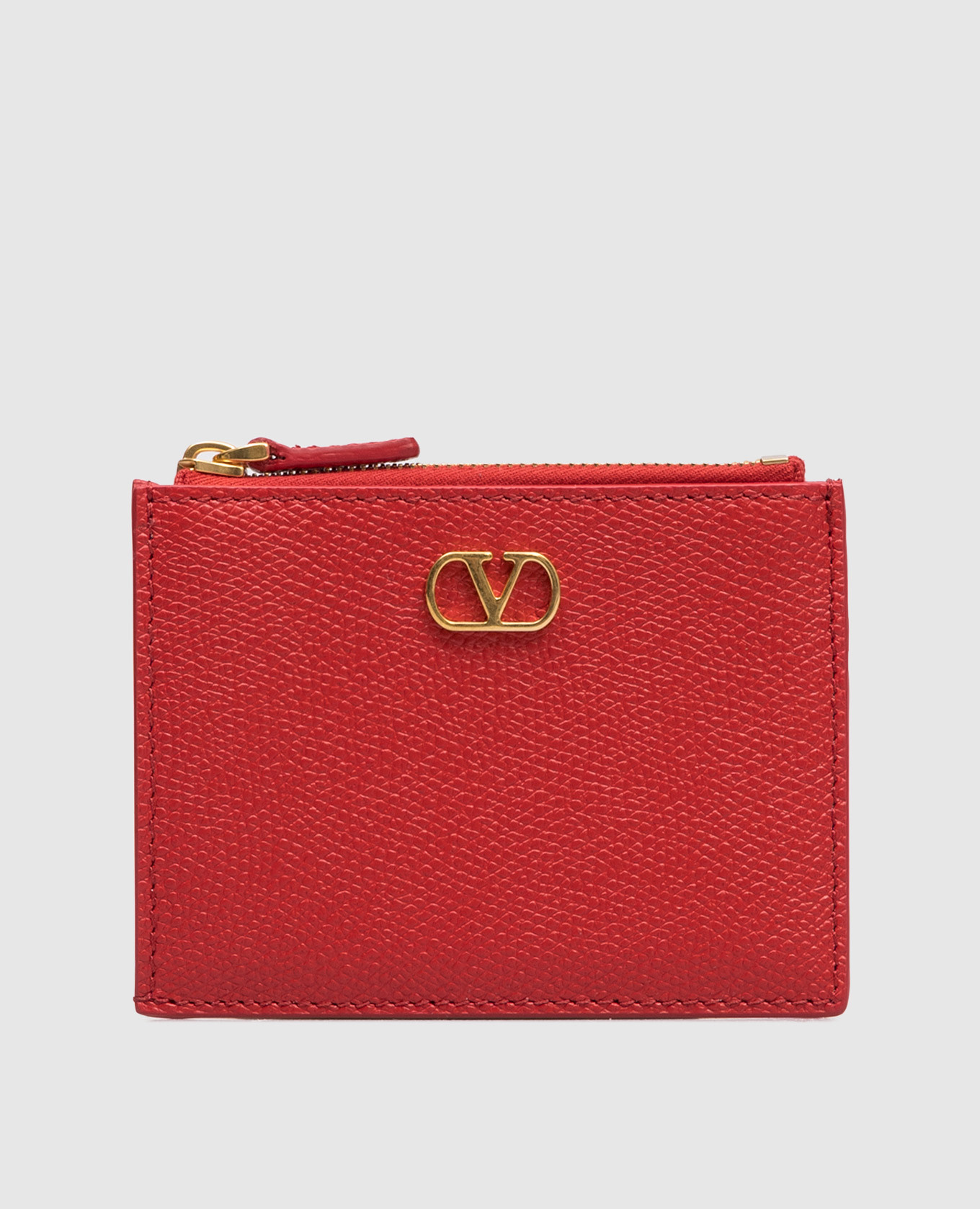 

Red leather cardholder VLogo Signature Valentino