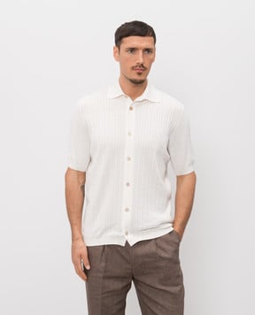 Brunello Cucinelli Ivory shirt with woven pattern M29204006
