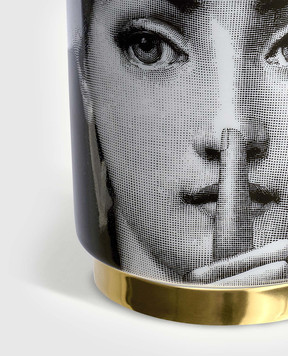 Fornasetti Scented candle Silenzio - Immaginazione in a porcelain candlestick FPXS334