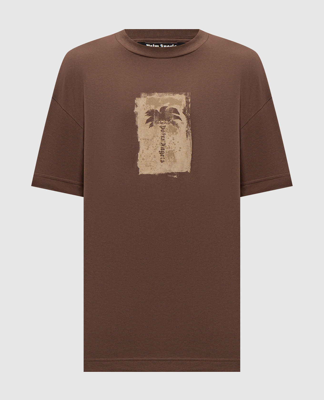Brown T-shirt with branded print