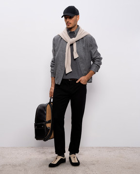 Brunello Cucinelli Gray silk, linen and wool jacket MZ4036580