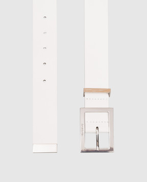 Dondup White leather belt with logo WC325PL0661DXXX