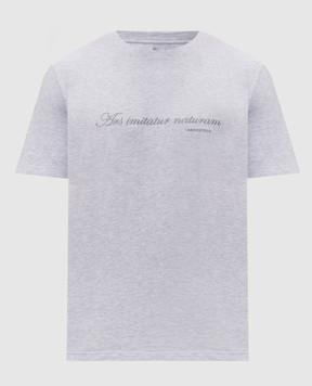 Brunello Cucinelli Grey melange T-shirt with embroidered lettering M0B138518