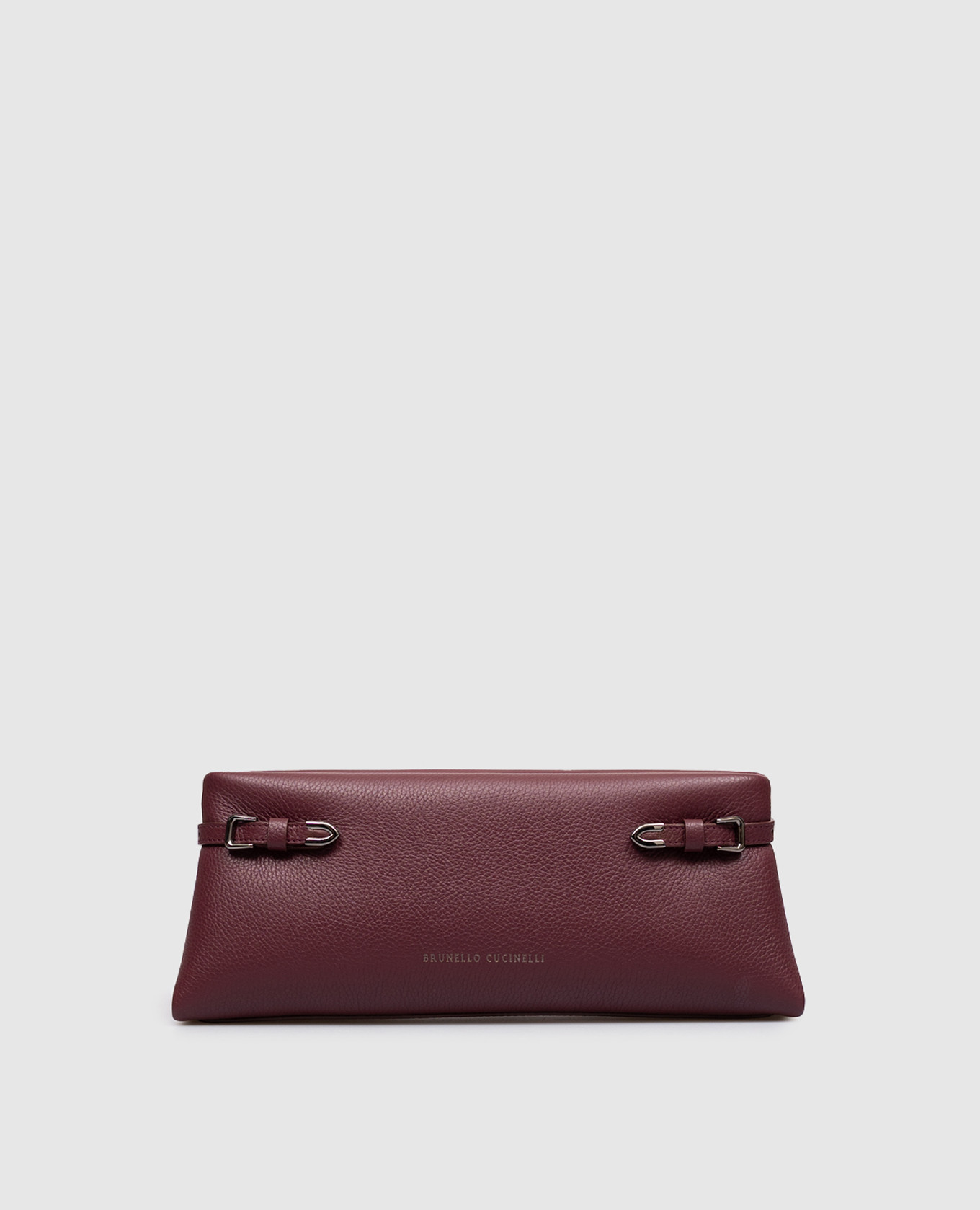 Burgundy leather clutch