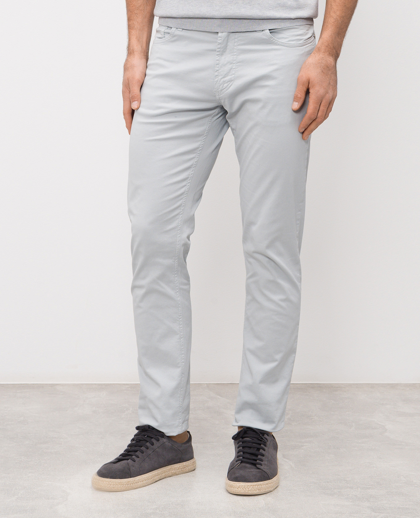 Blue pants with logo patch Enrico Mandelli 3