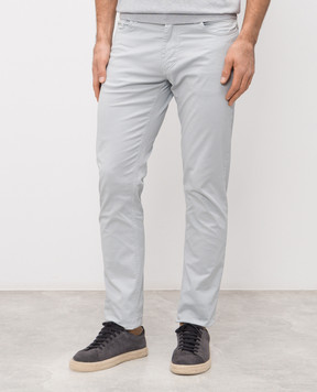 Enrico Mandelli Blue pants with logo patch 0MIAMI5695