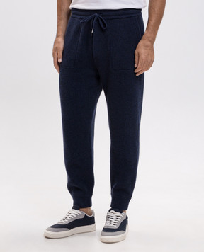 Brunello Cucinelli Blue cashmere joggers M22704849G