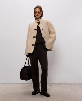 Babe Pay Pls Reversible ivory sheepskin coat 2542CURLY