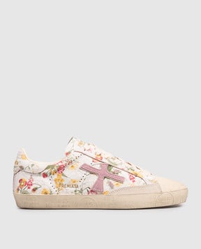 Premiata Stevend white leather sneakers with print STEVEND8056