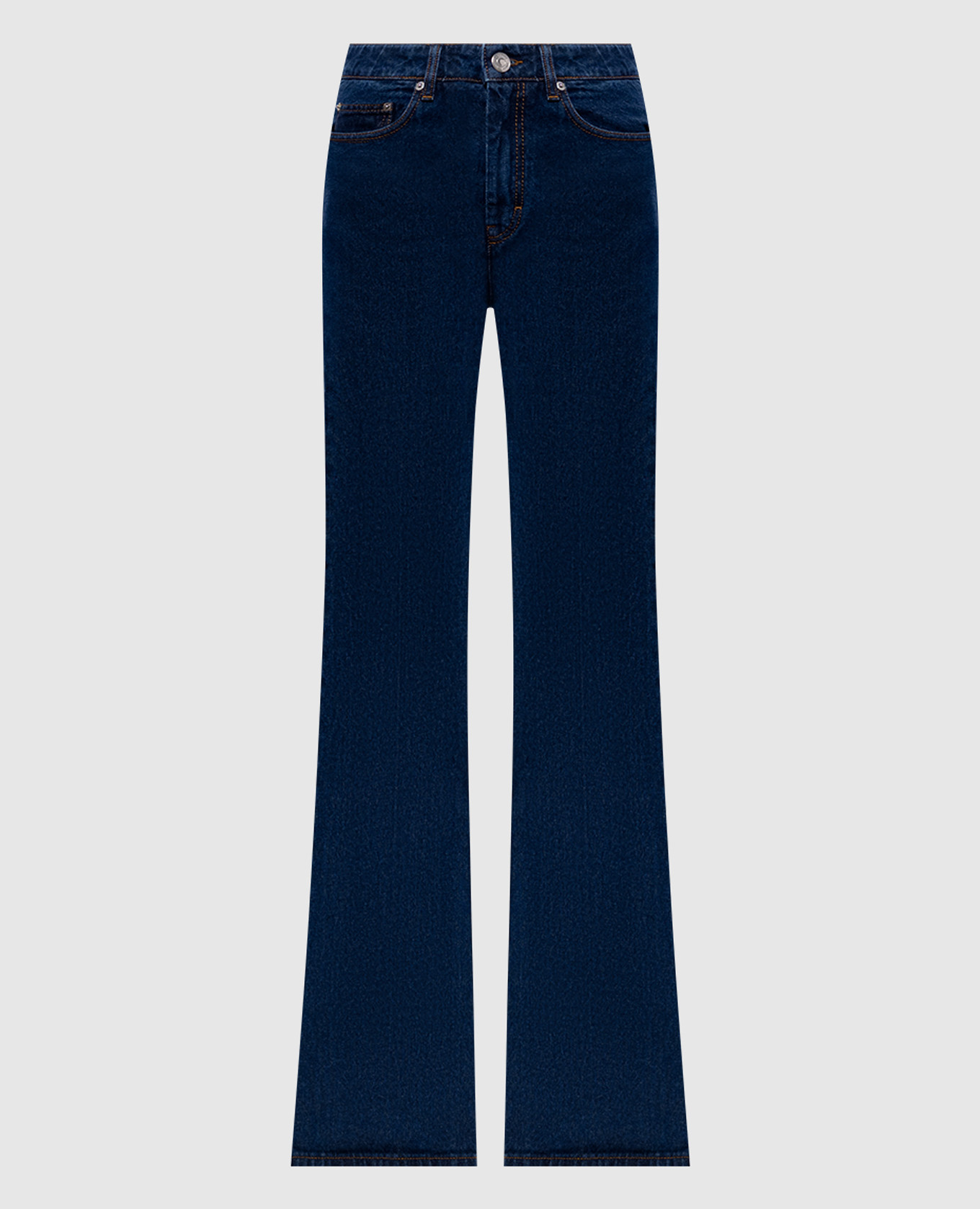 

Blue flared jeans with logo patch Ami Paris