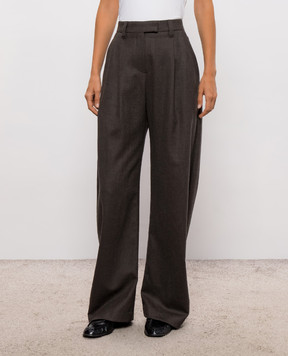 Brunello Cucinelli Dark brown high-rise pants MG550P9026